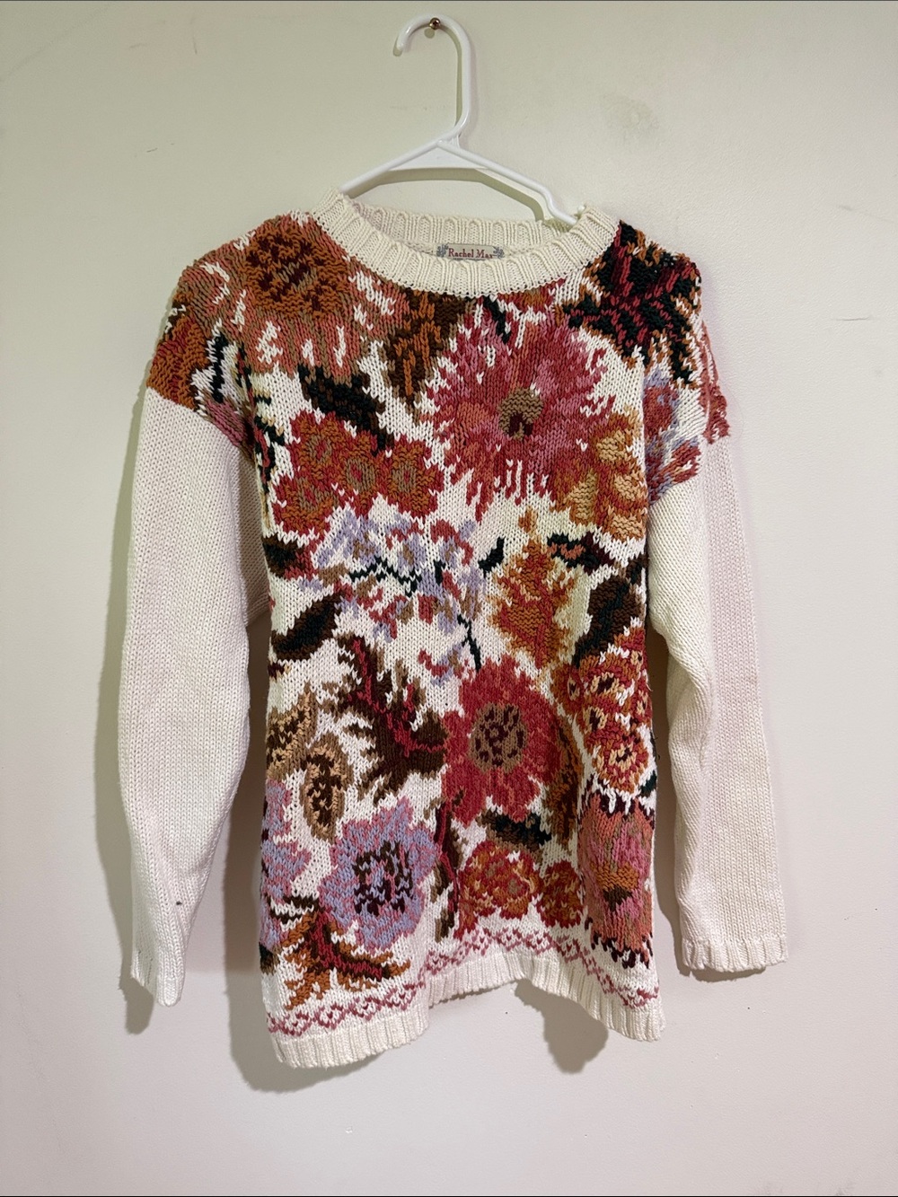 Rachel Max Medium Hand Knitted Vintage 80s Sweater